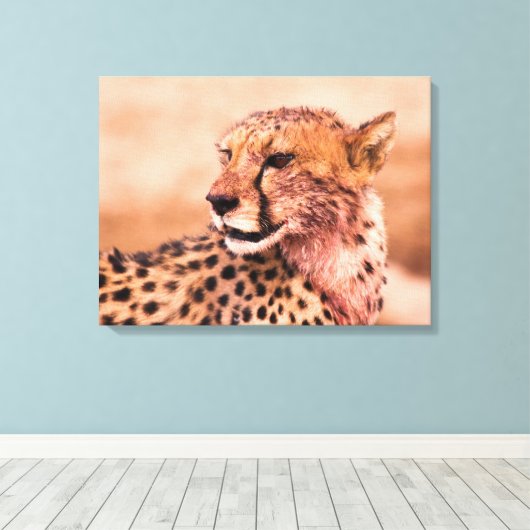 Cheetah Canvas Afdruk (Insitu (Houten vloer))