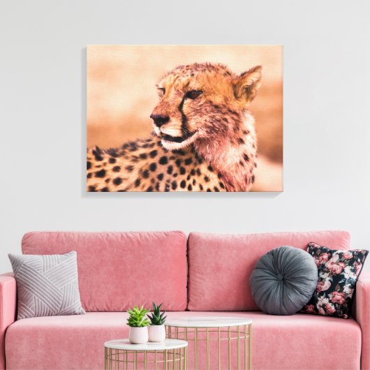 Cheetah Canvas Afdruk (Insitu (Woonkamer))