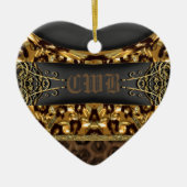 Cheetah Charm Monogram Keramisch Ornament (Voorkant)