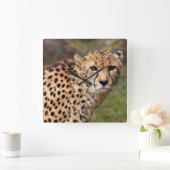 Cheetah Clock Vierkante Klok (Huis)