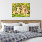 Cheetah Companions - Rusten in het wild Canvas Afdruk (Insitu (Slaapkamer))