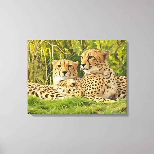 Cheetah Companions - Rusten in het wild Canvas Afdruk (Voorkant)