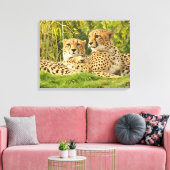 Cheetah Companions - Rusten in het wild Canvas Afdruk (Insitu (Woonkamer))