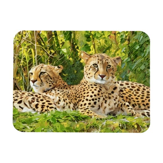Cheetah Companions - Rusten in het wild Magneet (Horizontaal)