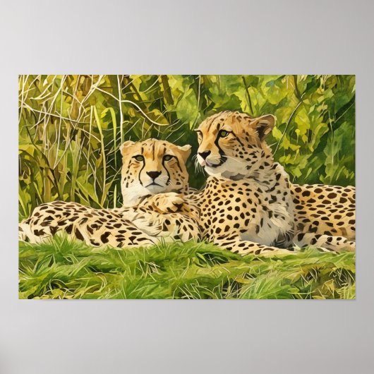 Cheetah Companions - rusten in het wild Poster (Voorkant)