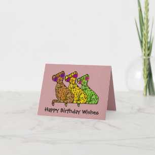 Cheetah Cool Cats Birthday Card Kaart