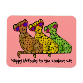 Cheetah Cool Cats Happy Birthday Premium Magnet Magneet