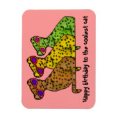 Cheetah Cool Cats Happy Birthday Premium Magnet Magneet (Verticaal)
