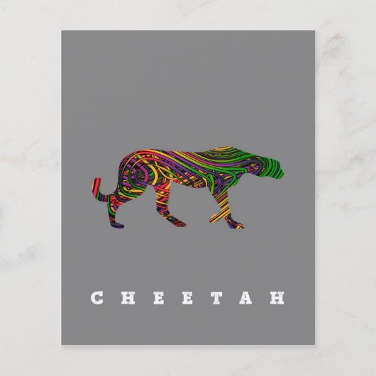Cheetah coole design| Dierendagcadebrochure Flyer (Achterkant)