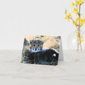 Cheetah cub aanpasbare briefkaart (Gele Bloem)