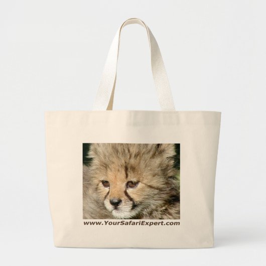 Cheetah cub Bag Grote Tote Bag (Voorkant)
