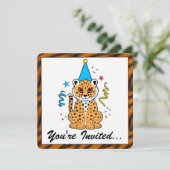 Cheetah Cub Birthday Invite Kaart (Staand voorkant)