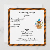 Cheetah Cub Birthday Invite Kaart (Achterkant)