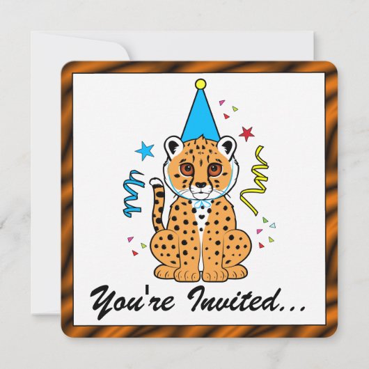 Cheetah Cub Birthday Invite Kaart (Voorkant)
