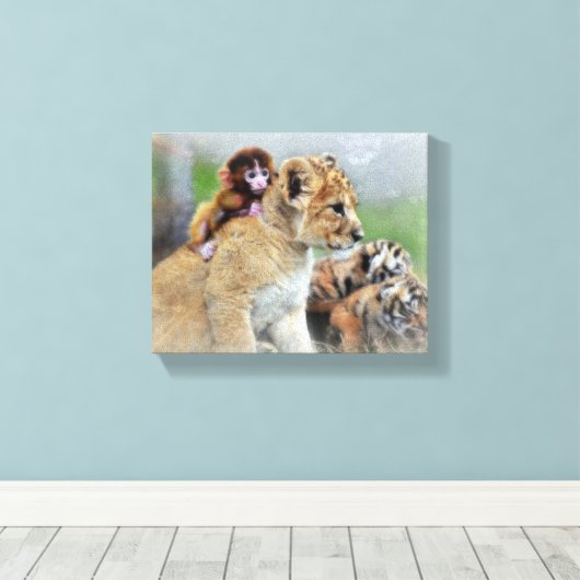 Cheetah Cub Canvas Afdruk (Insitu (Houten vloer))