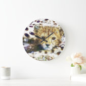 Cheetah Cub fractal wandklok (Huis)