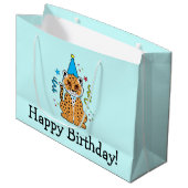 Cheetah Cub Happy Birthday Large Cadeautasje (Voorkant Gekanteld)