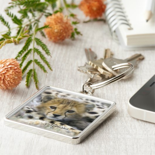 Cheetah Cub Sleutelhanger (Zijkant)