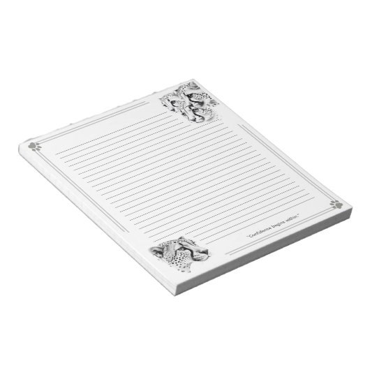 Cheetah Cubs Confidence with Lines Notitieblok (Schuin)