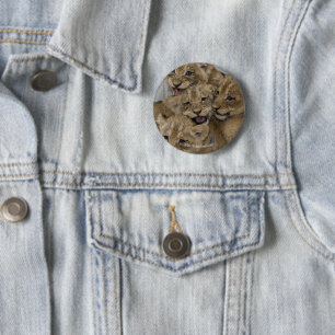 Cheetah Cubs spelen Ronde Button 5,7 Cm
