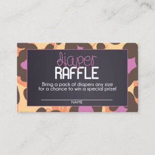 Cheetah Diaper Raffle Ticket Informatiekaartje