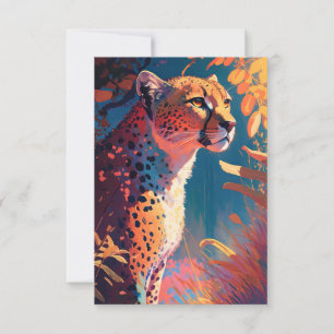 Cheetah Dierenportret Schilderij Wildlife Outdoors Bedankkaart