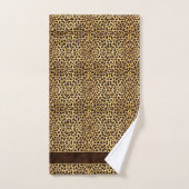 Cheetah Dierenprint met Gold Trimmed Bruine Band Bad Handdoek (Handdoek)
