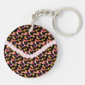 Cheetah Dierprint Roze Parel Sleutelhanger (Achterkant)