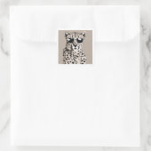 Cheetah Diva Vierkante Sticker (Tas)