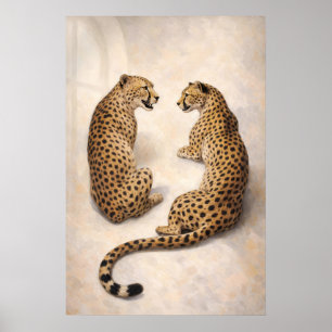 Cheetah Duo Print, Maximalistische Dierlijke Muurk Poster
