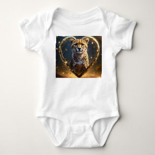 Cheetah: een gouden liefdeshart romper