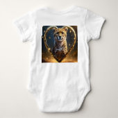 Cheetah: een gouden liefdeshart romper (Achterkant)
