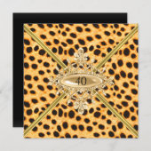 Cheetah-effect vrouwen 40e verjaardag kaart (Voorkant / Achterkant)