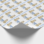 Cheetah en blauwe strikken inpakpapier (Hoek)