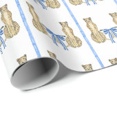 Cheetah en blauwe strikken inpakpapier (Rol Hoek)