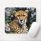 Cheetah en bloemen muismat (Met muis)