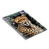 Cheetah en bloemen notitieboek (Rechterzijde)