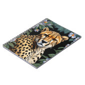 Cheetah en bloemen notitieboek (Linkerzijde)