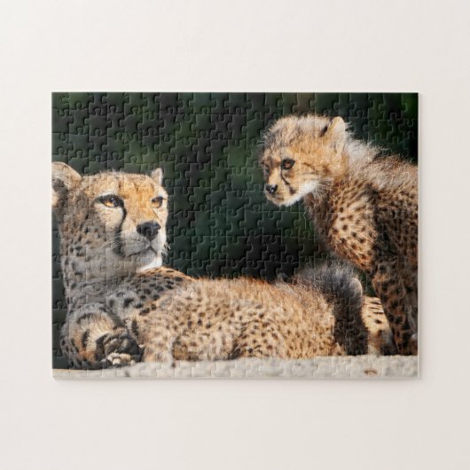 Cheetah en Cub Puzzle Legpuzzel (Horizontaal)