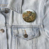 Cheetah en Cub Ronde Button 5,7 Cm (In situ)