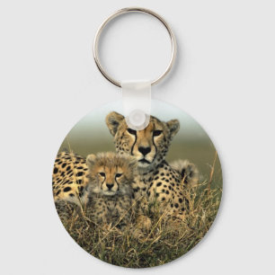 Cheetah en Cub Sleutelhanger