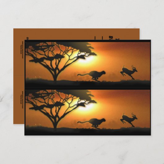 Cheetah en Gazelle-boekmerktekens Briefkaart (Voorkant / Achterkant)