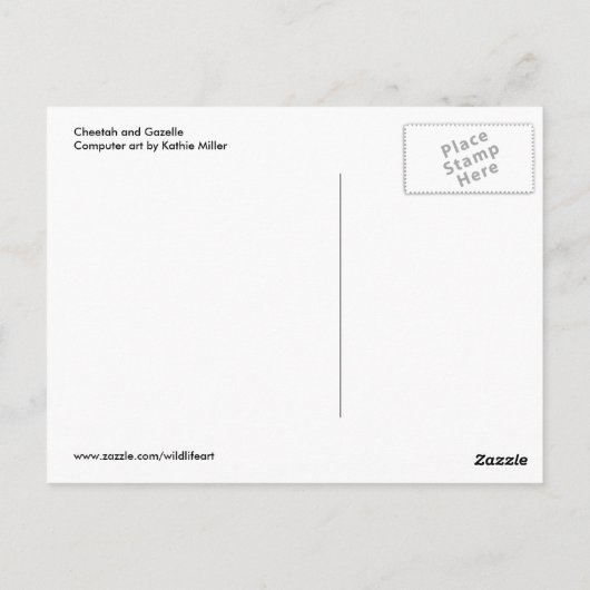 Cheetah en Gazelle-postkaart Briefkaart (Achterkant)