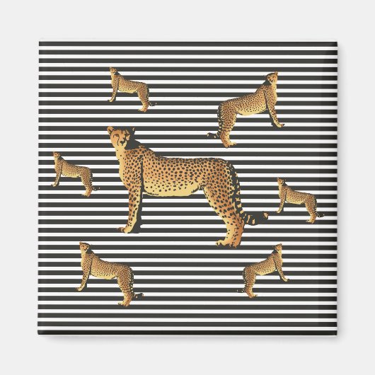Cheetah en stripe Pattern Magneet (Voorkant)