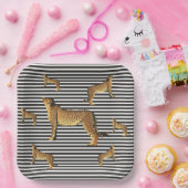 Cheetah en stripe Pattern Papieren Bordje (Feest)