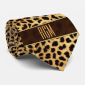 Cheetah en Zebra Wild Man Monogrammed Stropdas (Opgerold)