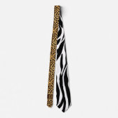 Cheetah en Zebra Wild Man Monogrammed Stropdas (Achterkant)