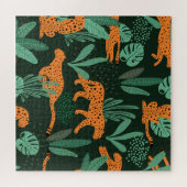 Cheetah Exotic: Tropische zomer naadloos. Legpuzzel (Horizontaal)