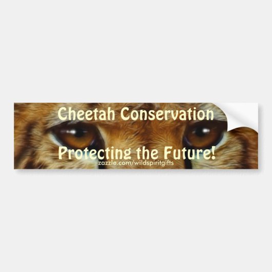 CHEETAH EYES Wildlife Conservation BUMPERSTICKER (Voorkant)