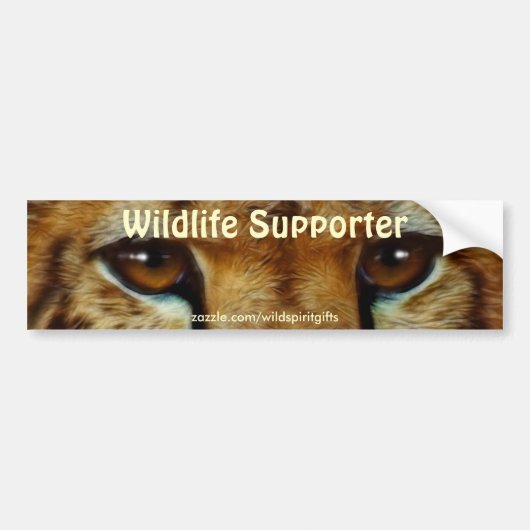 CHEETAH EYES Wildlife Supporter BUMPERSTICKER (Voorkant)